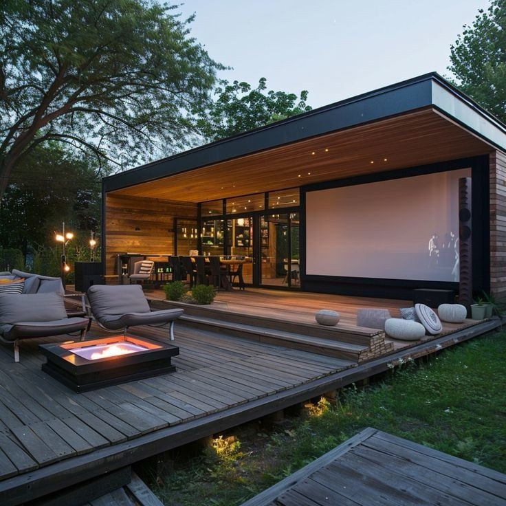 Современная терраса под навесом